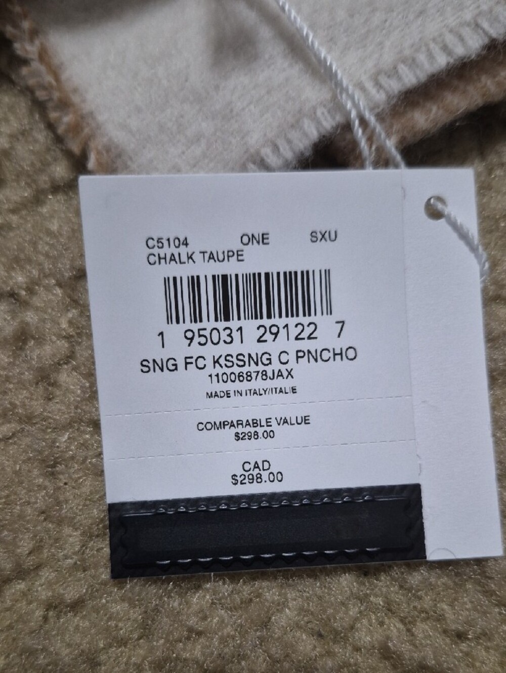 Coach Cream and Brown Patterned Poncho - Picture 3 of 7